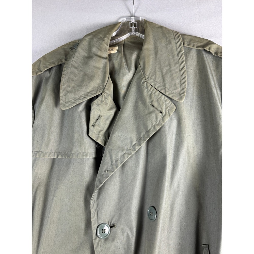Vintage US Military Trench Coat Green Belted 44 XL Vietnam 8405-965-2167 - Picture 5 of 13